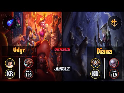 Clid UDYR (Jungle) [Phase Rush] VS DIANA - Challenger KR Patch 11.9