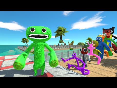 Jumbo Josh vs Rainbow Friends OASIS DEATH RUN - Animal Revolt Battle Simulator