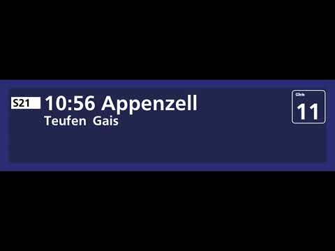 AB Ansage » Einfahrt S21 nach Appenzell 10:56 in St. Gallen | SLBahnen