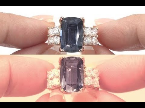 GIA Unheated Blue to Violet Color Change Sapphire & Diamond Ring 14k Rose Gold 7.22 TCW - C458