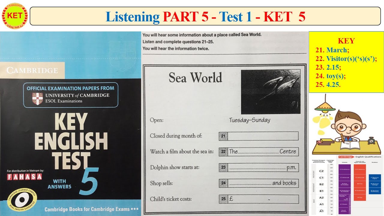 KET 5 Listening Part 5 Test 1 (Transcript + Key)