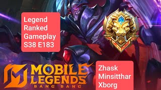Legend Ranked Gameplay S38 E183 Menuju Global MLBB! [Zhask, Minsitthar, Xborg]