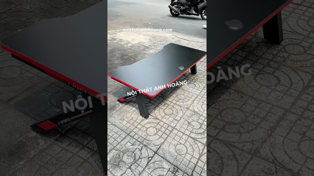 Bàn Máy Tính Gaming Splus Màu Đen Viền Đỏ Ngồi Kiểu Nhật Gấp Gọn Tiện Lợi Size 120x60 Cao 35cm | KB02 | Nội Thất Anh Hoàng