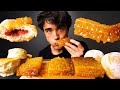 ASMR HONEYCOMB With JAPANESE SOUFFLE PANCAKE STRAWBERRY DONUTS No Talking Mukbang McBang ASMR