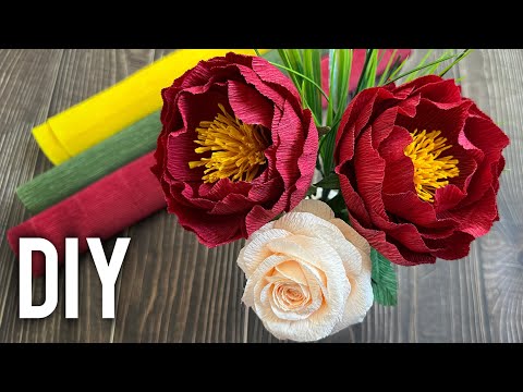 How To Make Peony Crepe Paper Flower DIY Decoration Ideas
