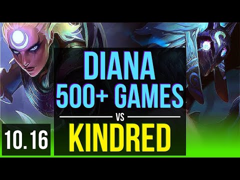 DIANA vs KINDRED (JUNGLE) | 1.3M mastery points, 500+ games | EUW Diamond | v10.16
