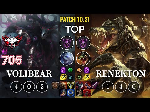 JDG 705 Volibear vs Renekton Top - KR Patch 10.21