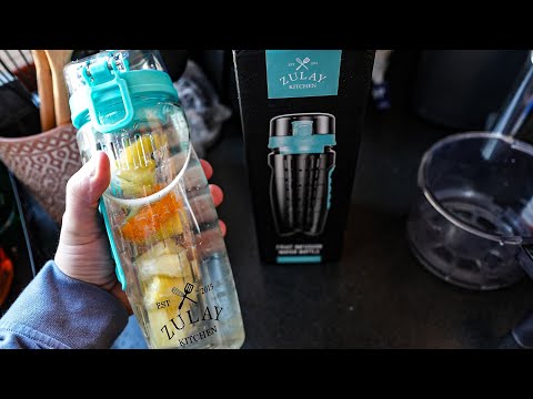 Naturally infuse your daily water with Fruit - Zulay 34 oz Infuser bottle