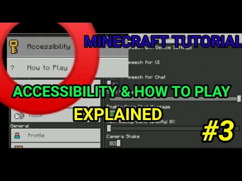 Minecraft Tutorial || Accessibility And How to Play Settings Explaination || Part 3