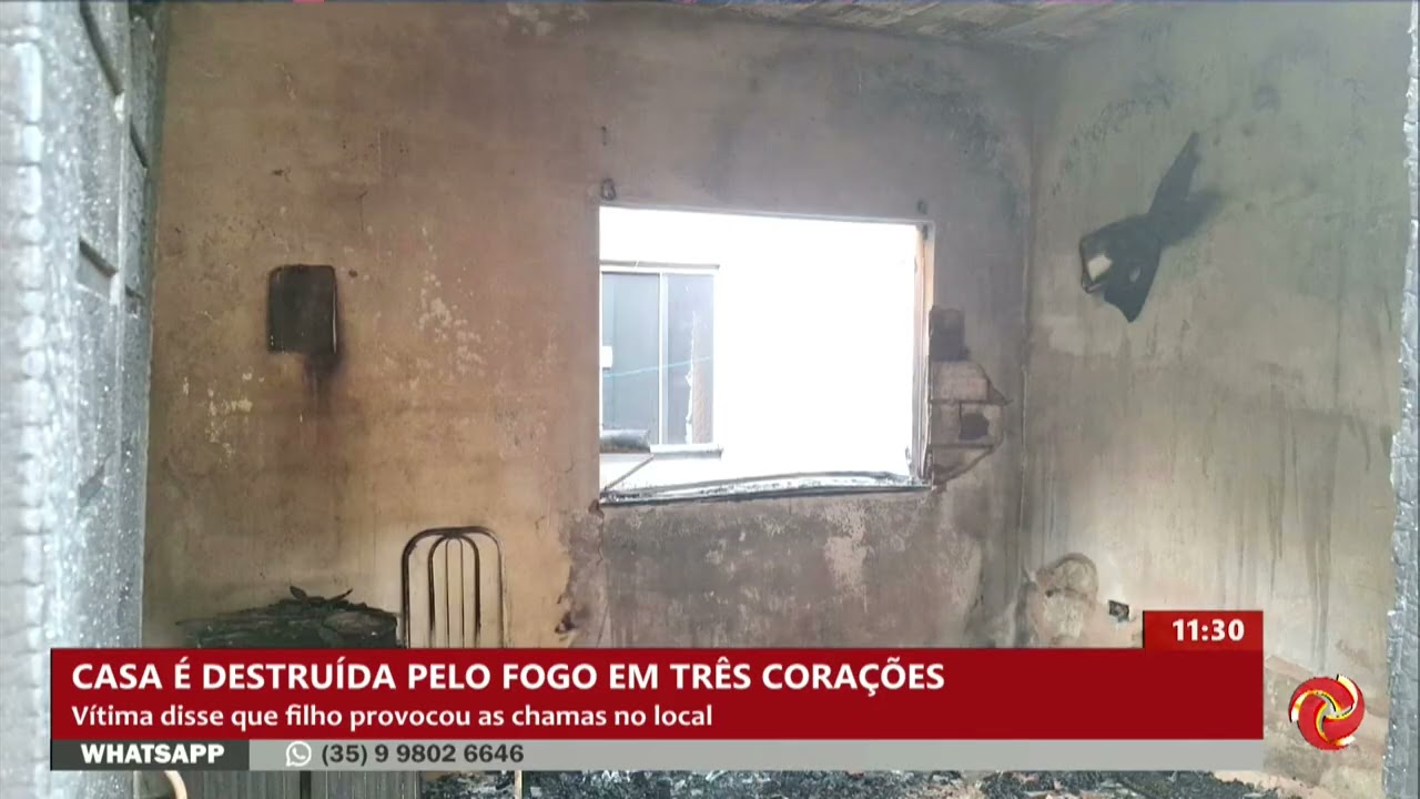 Filho é suspeito de colocar fogo na casa do pai em Três Corações