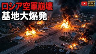 レッドアラート：ロシア空軍崩壊！無敵の航空基地がウクライナのドローン群に焼き尽くされる