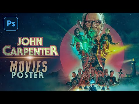 Creating a MOVIE POSTER of All John Carpenter Films in PHOTOSHOP!