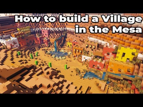 How to Build an Awesome Village in the Mesa : Minecraft 1.14 TIMELAPSE