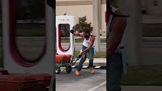 Clip From "Siphoning Electricity from Peoples' Teslas Prank" on RealPranks.com