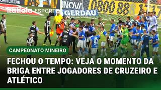 FECHOU O TEMPO: VEJA MOMENTO EM QUE JOGADORES DE CRUZEIRO E ATLÉTICO ENTRAM EM CONFLITO