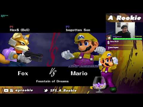 Hax$ (Fox) vs A Rookie (Mario) 2nd Session!