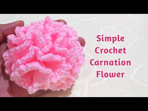 HOW TO MAKE A SIMPLE CROCHET CARNATION FLOWER