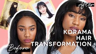 Black Girl Tries Korean Kdrama Bangs Hairstyle | How I cut my bangs Tutorial