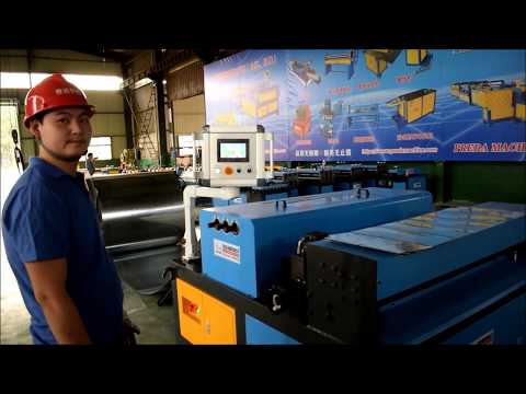 Auto duct line 2 running test on sheet metal coil duct production for air duct.
