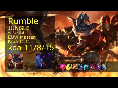 Rumble Jungle vs Rek'Sai - EUW Master 11/8/15 Patch 11.11 Gameplay