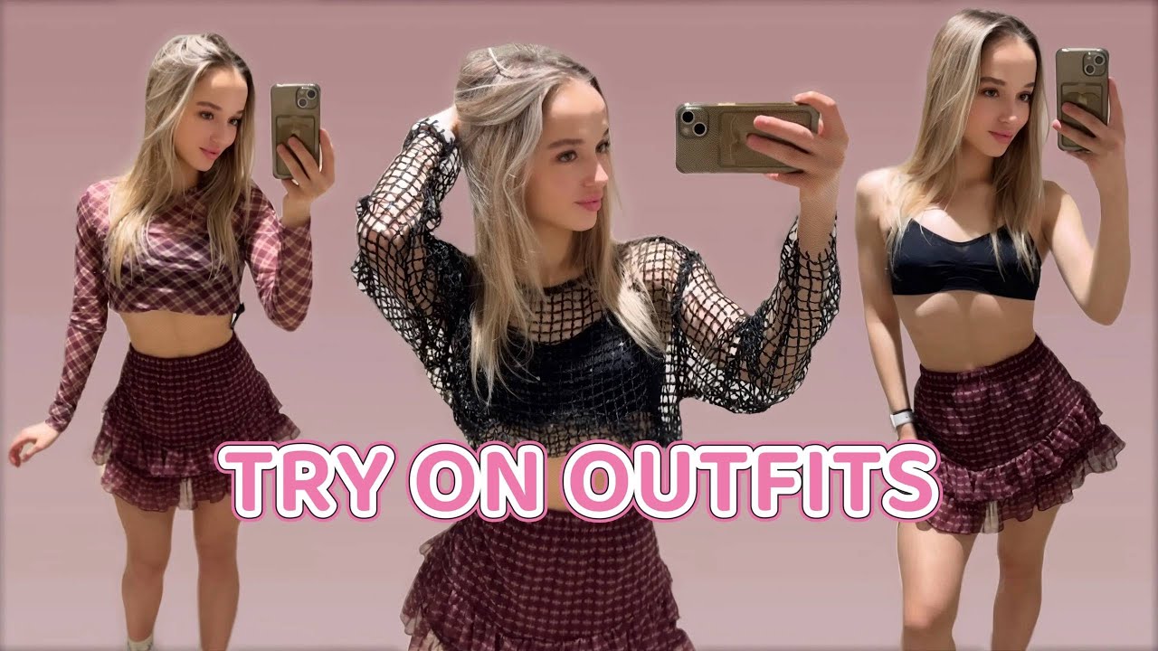 [4K USA] TRY ON | CUTE MINI SKIRT & TOPS