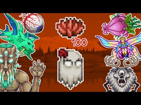 100 Abigail Summons vs ALL Bosses | Terraria 1.4.3.2