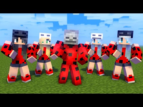 MONSTER SCHOOL : LADYBUG SKELETON FAMILY DANCE JOANA MEME - MINECRAFT ANIMATION