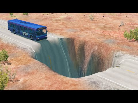 Mobil vs Giant Pit - BeamNG Drive