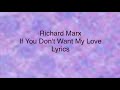 Richard Marx - If You Don't Want My Love (Lyrics)