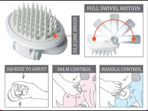 Pet Life ® 'Gyrater' Swivel Travel Silicone Massage Grooming Pet Brush