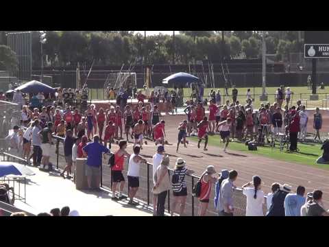 FSB 100m Heat 3 at Sunset Prelims 5-2-14 - Los Alamitos Boys