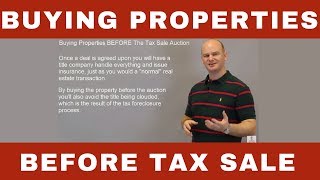 Buying Properties BEFORE Tax Deed Sale