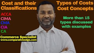 Classification of Costs | Types of Cost | Elements of Cost | Cost Concepts |  ACCA F2 | CMA  | CIA |