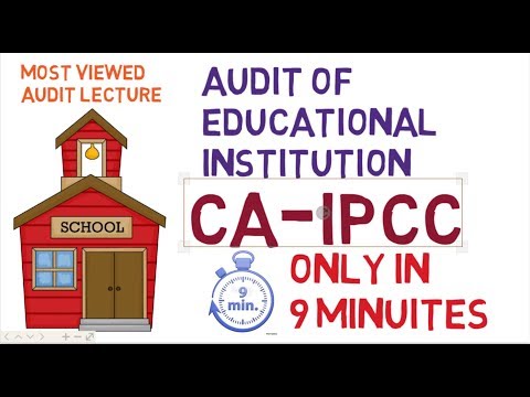 Audit of Educational Institution in 9 mins! (CA CS CMA AUDIT LECTURES)