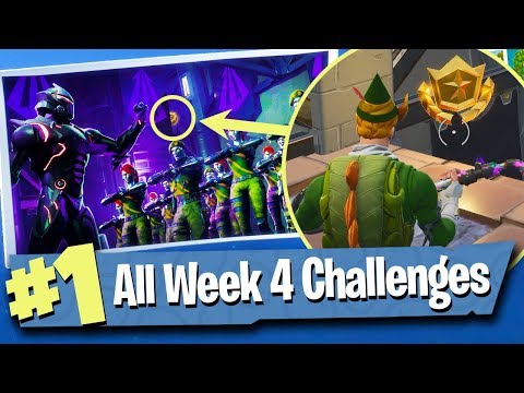 Fortnite WEEK 4 CHALLENGES Guide + Free Battle Pass Tier - Fortnite Battle Royale