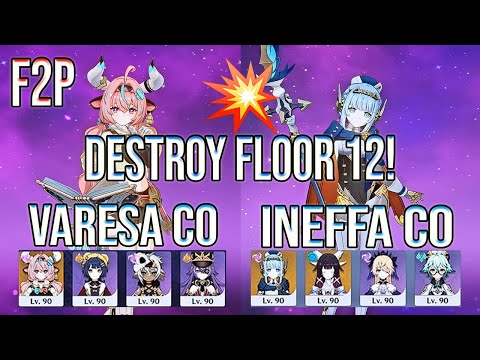 🔥 F2P Varesa & Ineffa DESTROY Spiral Abyss Floor 12 – Make It Look EASY?! | Genshin Impact