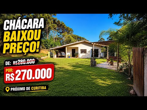 VENDIDO | BAIXOU PREÇO!! CHACARA PRÓXIMA DE CURITIBA COM PREÇO EXCELENTE! TANQUE DE PEIXE, CASA