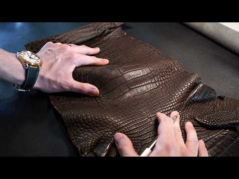 Making HANDMADE Long Wallet in French Alligator Leather