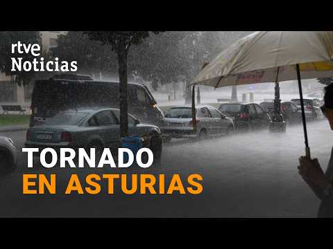 Destrozos en Asturias por un tornado y fuertes lluvias y en Barcelona sigue el calor | RTVE Noticias