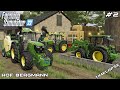 Baling & transporting STRAW BALES with John Deeres | Hof Bergmann | Farming Simulator 22 | Episode 2