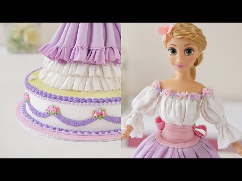 Princess Doll Cake | Spring Dress Cake Tutorial 공주 케이크, 드레스 케이크, 프린세스 케이크