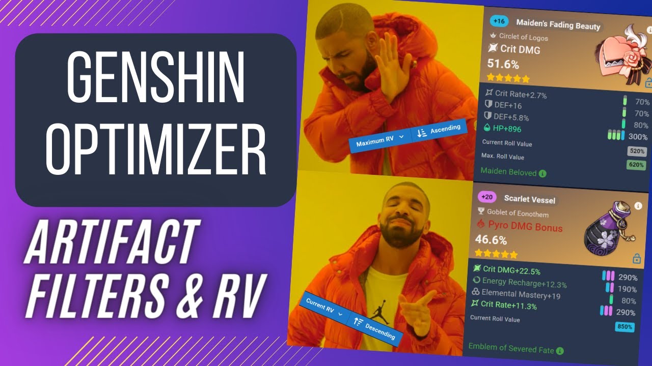 Genshin Optimizer - Artifact Filtering and RV Sorting