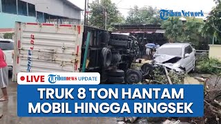 LIVE: Truk 8 Ton Hantam Mobil di Ngaliyan hingga Hancur dan Terbalik, Sopir Klaim Ikut Google Maps