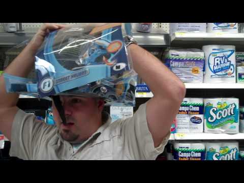 Trying on a Motorcycle helmet @ Wal-Mart.mp4