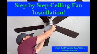 How to Wire and Install a Ceiling Fan With Remote Control/Ceiling Light Fixture Removal (2021)