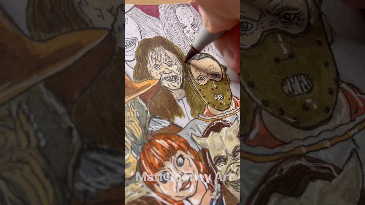Drawing The Exorcist Horror Poster Part 32