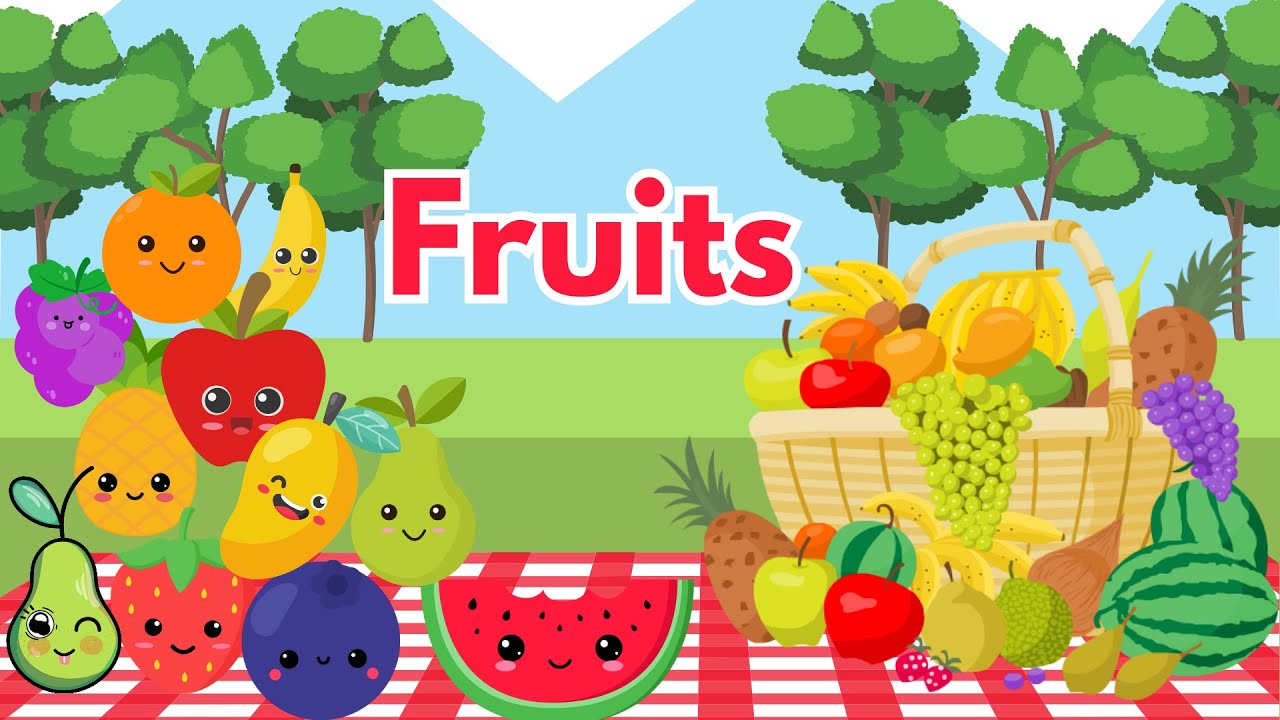 Fruit Names in English with Flash Cards | Kids Learn English | Fruit Vocabulary