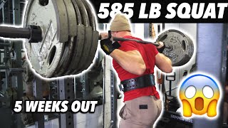 BACK TO 585 LBS SQUAT!! Squat, Back & Tricep Day | Powerlifting Prep Ep. 2