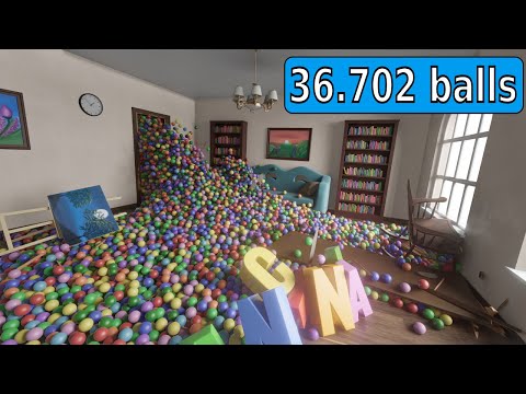 Balls in the room, Blender Eevee animation, rigid body simulation, physics