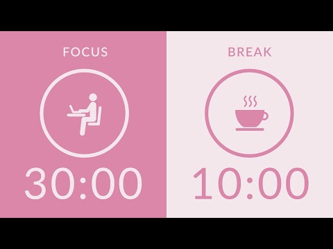 30/10 Pomodoro Timer with Pink Noise 🎧 5-Hour Study with Me for Deep Focus & ADHD ✨